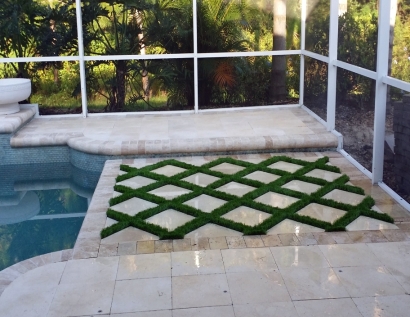 Fake Grass North Miami Beach, Florida Landscape Design, Above Ground Swimming Pool