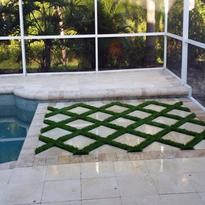 Fake Grass North Miami Beach, Florida Landscape Design, Above Ground Swimming Pool